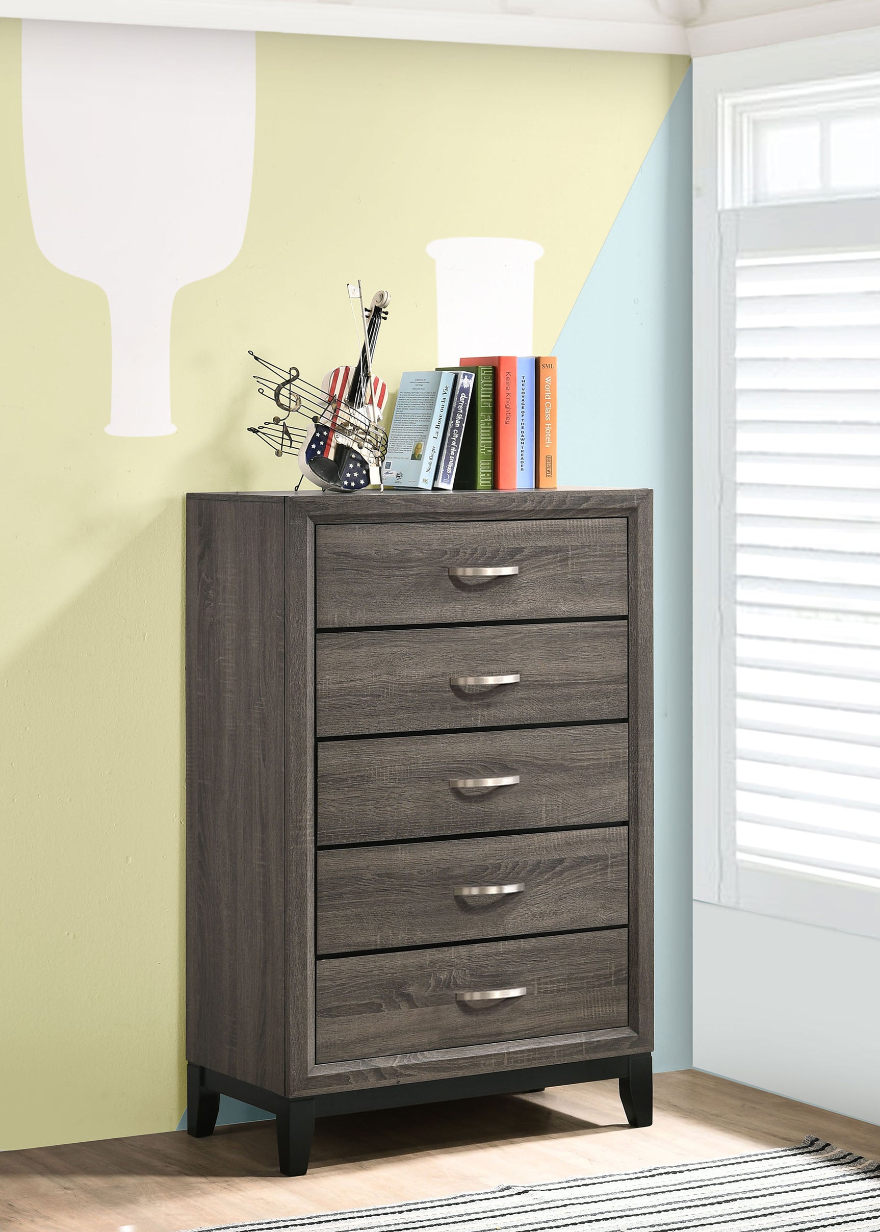 Watson 5-drawer Bedroom Chest Grey Oak - Tampa Furniture Outlet