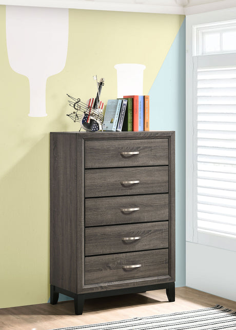 Watson 5-drawer Bedroom Chest Grey Oak - Tampa Furniture Outlet