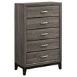 Tampa Furniture Outlet - Coaster - Watson 5-drawer Bedroom Chest Grey Oak - 212425