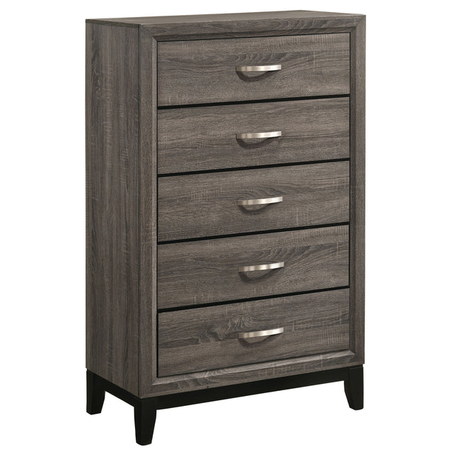 Tampa Furniture Outlet - Coaster - Watson 5-drawer Bedroom Chest Grey Oak - 212425