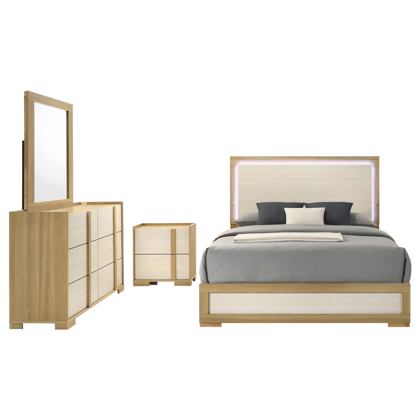 Hyland 4-piece Eastern King Bedroom Set Natural - Tampa Furniture Outlet