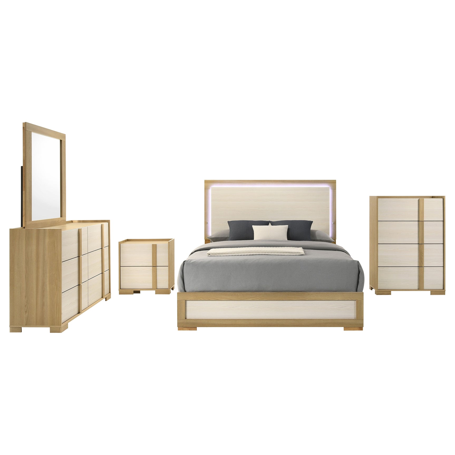 Hyland 5-piece Eastern King Bedroom Set Natural - Tampa Furniture Outlet