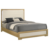 Hyland Wood Queen LED Panel Bed Natural and White - Tampa Furniture Outlet