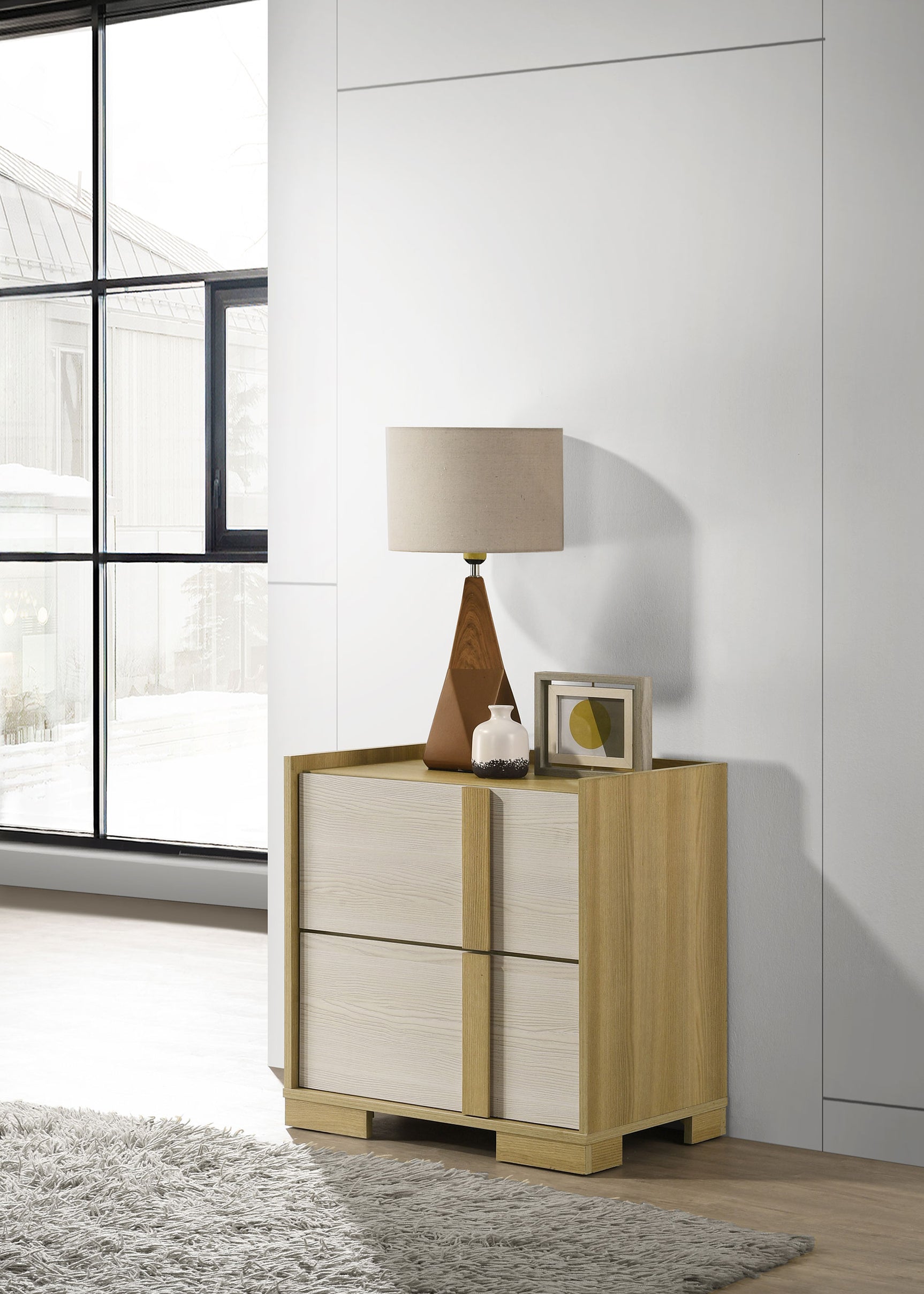 Hyland 2-drawer Nightstand Bedside Table Natural - Tampa Furniture Outlet