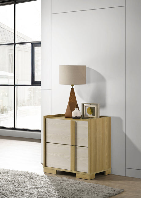 Hyland 2-drawer Nightstand Bedside Table Natural - Tampa Furniture Outlet