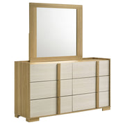 Tampa Furniture Outlet - Coaster - Hyland 6-drawer Dresser with Mirror Natural - 215653M