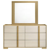 Hyland 6-drawer Dresser with Mirror Natural - Tampa Furniture Outlet