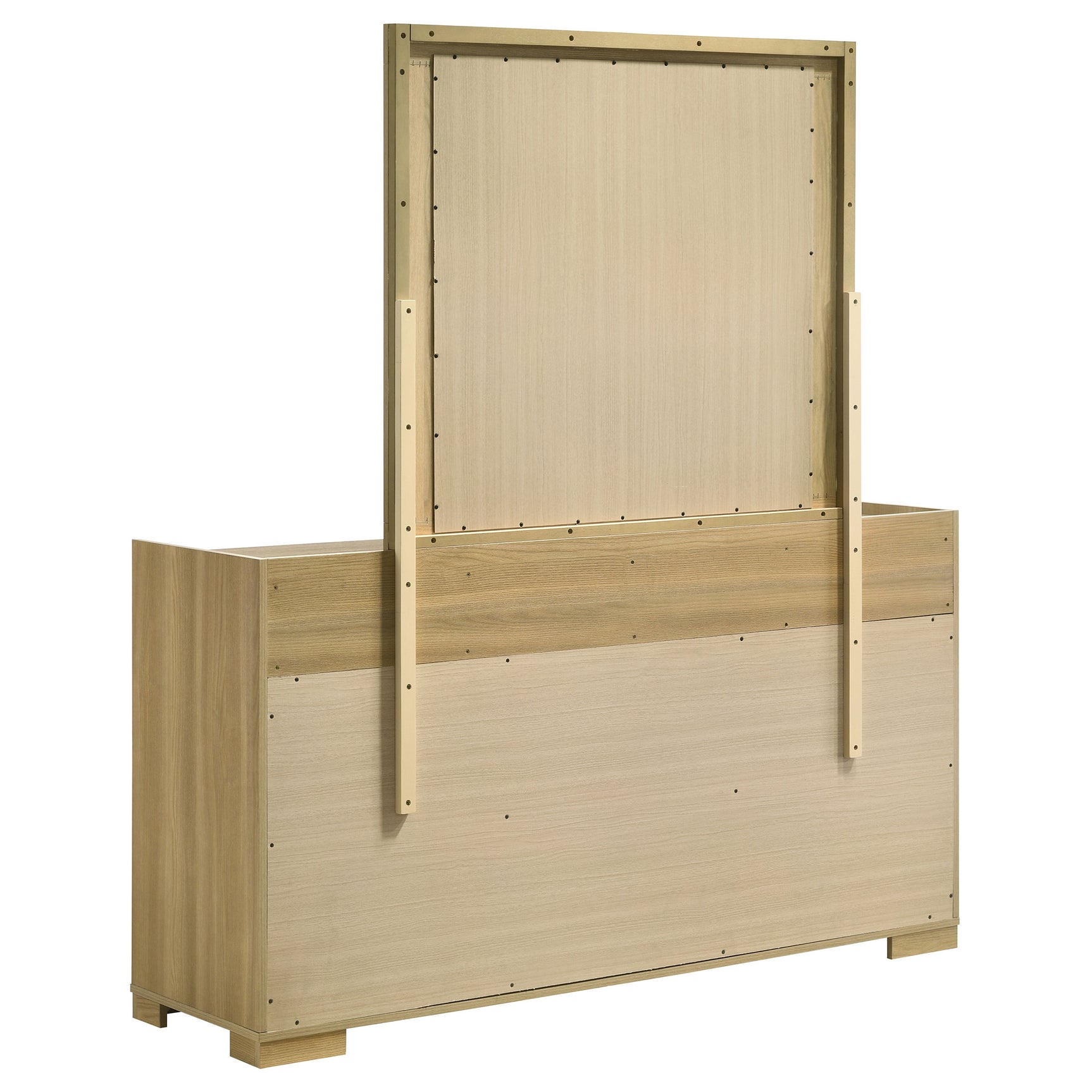 Hyland 6-drawer Dresser with Mirror Natural - Tampa Furniture Outlet