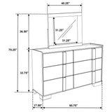 Hyland 6-drawer Dresser with Mirror Natural - Tampa Furniture Outlet