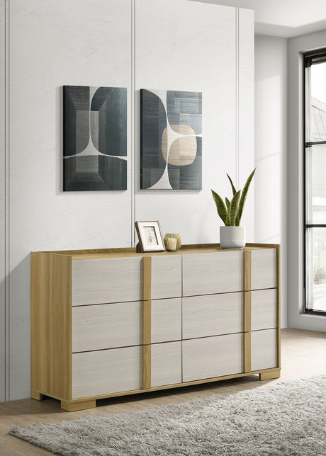 Hyland 6-drawer Dresser Natural - Tampa Furniture Outlet