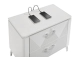 Cassia 4-piece Eastern King LED Bedroom Set White High Gloss