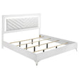 Tampa Furniture Outlet - Coaster - Cassia Eastern King LED Panel Bed White High Gloss - 215791KE