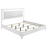 Tampa Furniture Outlet - Coaster - Cassia Eastern King LED Panel Bed White High Gloss - 215791KE