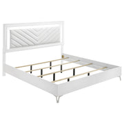 Tampa Furniture Outlet - Coaster - Cassia Eastern King LED Panel Bed White High Gloss - 215791KE