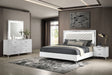 Tampa Furniture Outlet - Coaster - Cassia 4-piece Queen LED Bedroom Set White High Gloss - 215791Q-S4