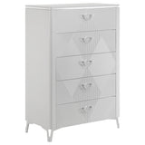 Cassia 5-piece Queen LED Bedroom Set White High Gloss