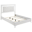 Tampa Furniture Outlet - Coaster - Cassia Queen LED Panel Bed White High Gloss - 215791Q