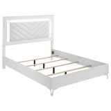Tampa Furniture Outlet - Coaster - Cassia Queen LED Panel Bed White High Gloss - 215791Q