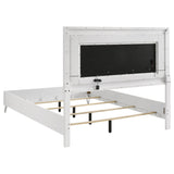Cassia Queen LED Panel Bed White High Gloss