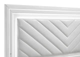 Cassia Queen LED Panel Bed White High Gloss