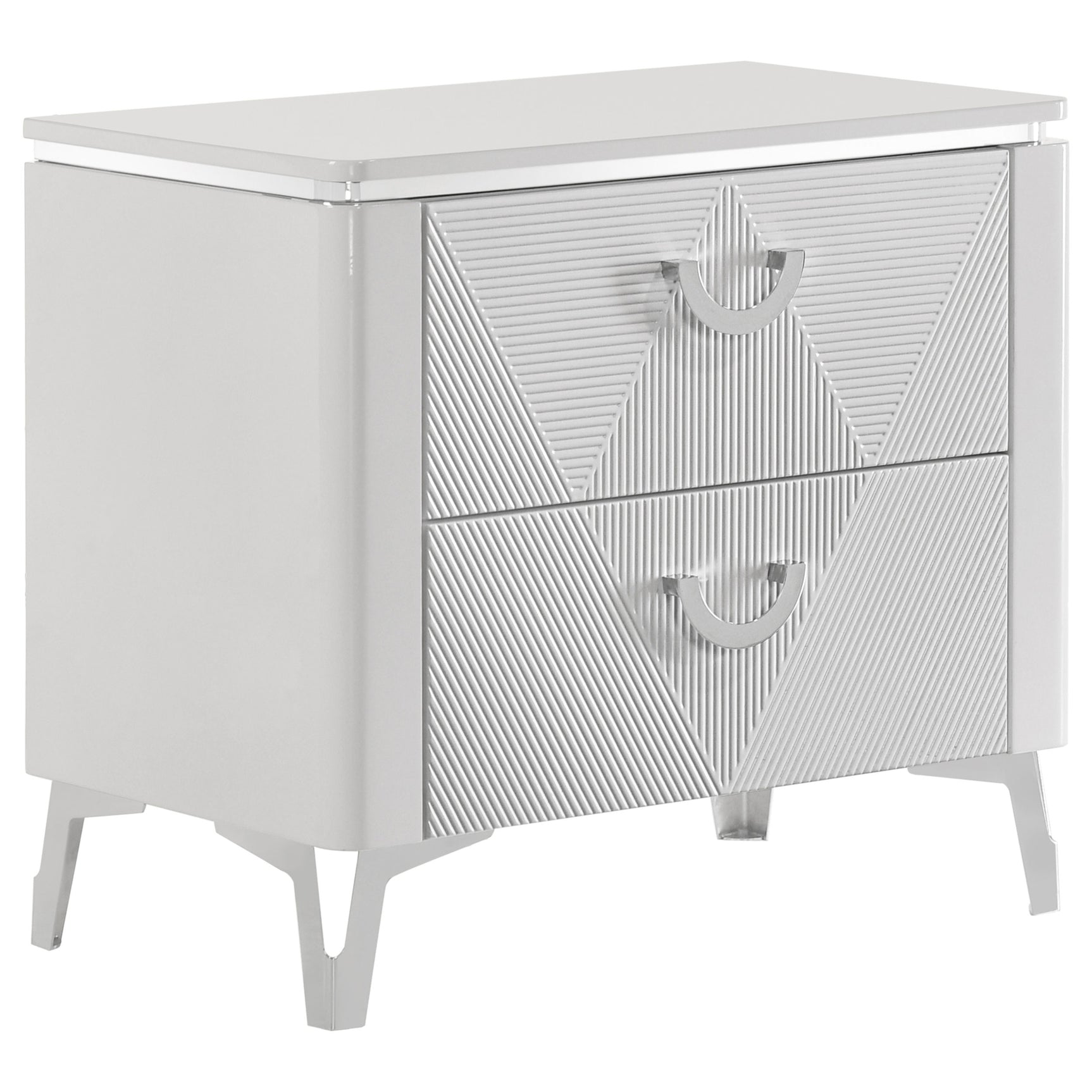 Tampa Furniture Outlet - Coaster - Cassia 2-drawer Nightstand Bedside Table White High Gloss - 215792
