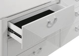 Cassia 6-drawer Dresser Cabinet with Mirror White High Gloss