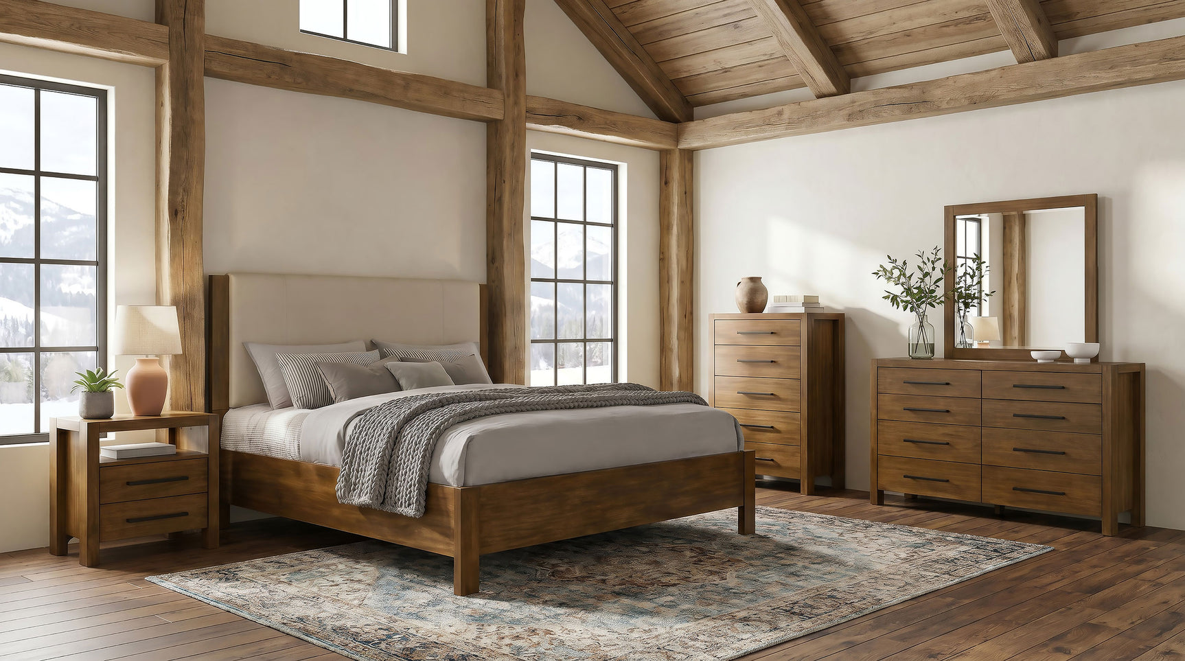 Tampa Furniture Outlet - Coaster - Adderley 5-piece Eastern King Bedroom Set Warm Brown - 215851KE-S5