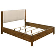 Tampa Furniture Outlet - Coaster - Adderley California King Wood Panel Bed Cream and Warm Brown - 215851KW