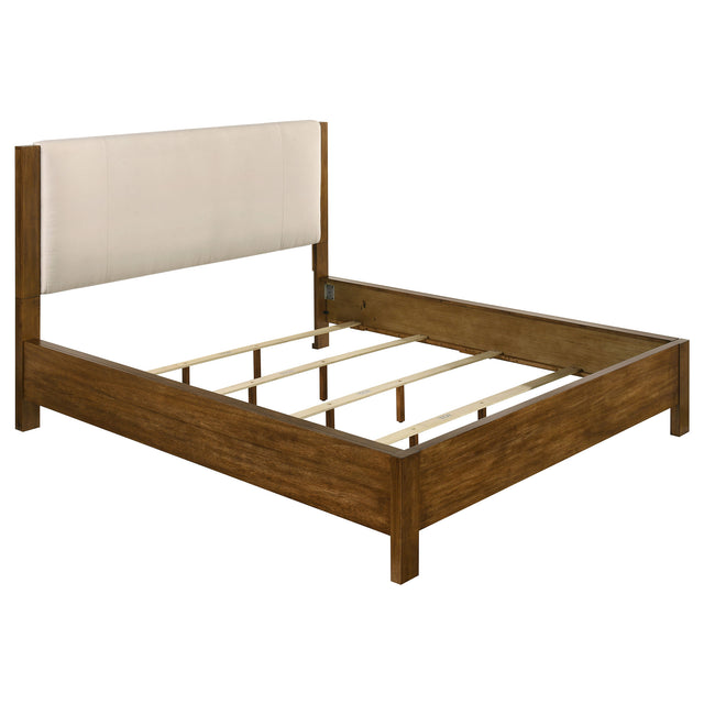Tampa Furniture Outlet - Coaster - Adderley California King Wood Panel Bed Cream and Warm Brown - 215851KW