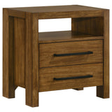 Tampa Furniture Outlet - Coaster - Adderley 2-drawer Nightstand Bedside Table Warm Brown - 215852