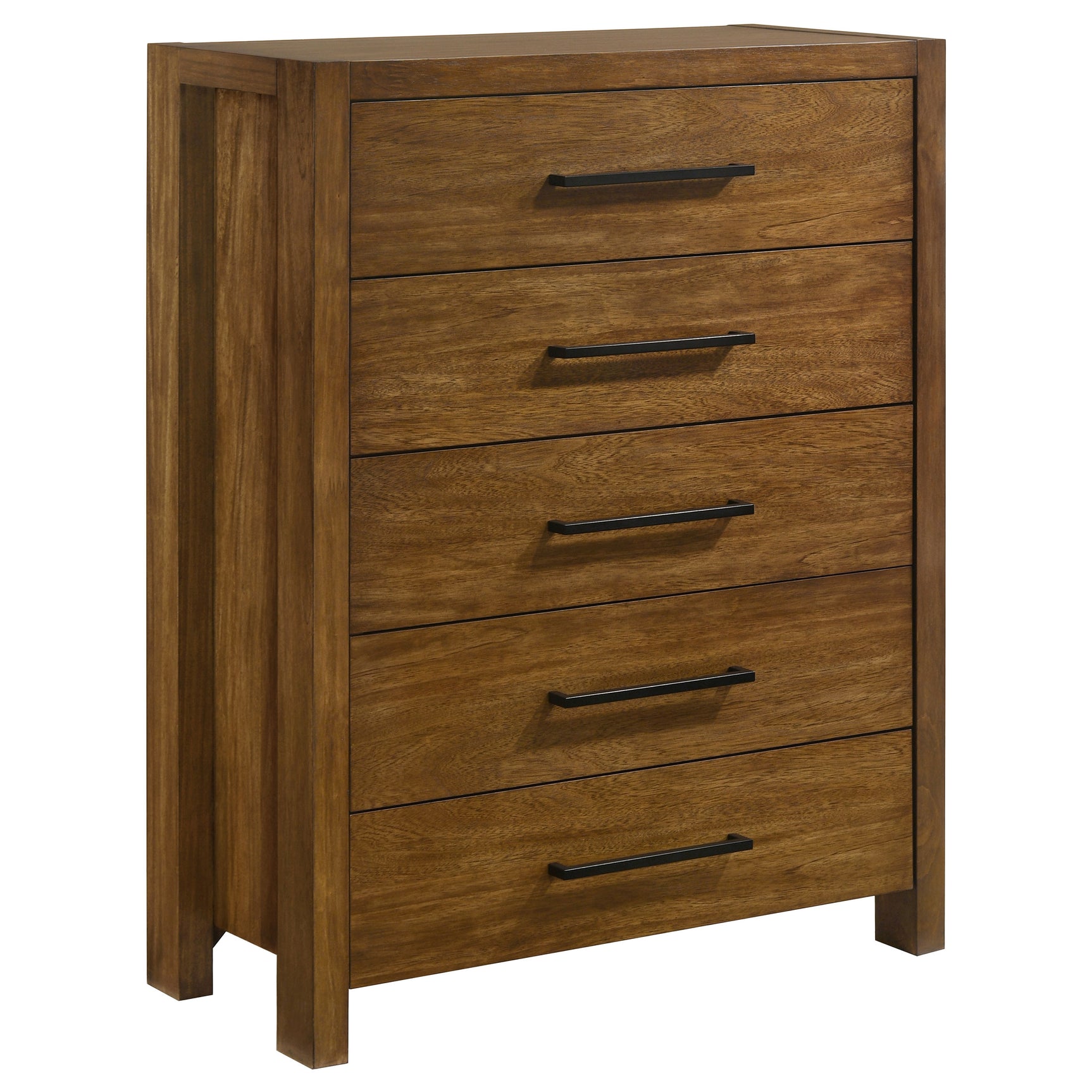 Tampa Furniture Outlet - Coaster - Adderley 5-drawer Bedroom Chest of Drawers Warm Brown - 215855
