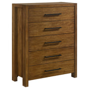 Tampa Furniture Outlet - Coaster - Adderley 5-drawer Bedroom Chest of Drawers Warm Brown - 215855