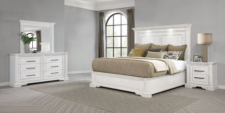 Tampa Furniture Outlet - Coaster - McKinney 4-piece Eastern King Bedroom Set Vintage White - 215871KE-S4