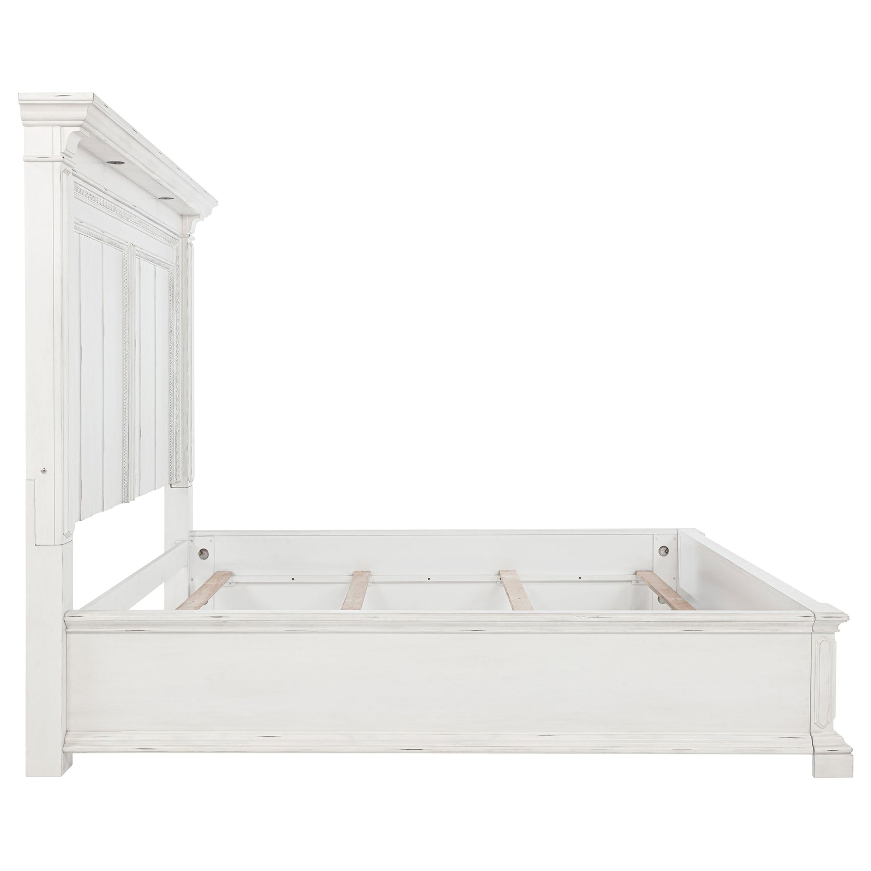 McKinney California King LED Light Panel Bed Vintage White