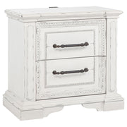 Tampa Furniture Outlet - Coaster - McKinney 2-drawer Nightstand with Dual USB Vintage White - 215872