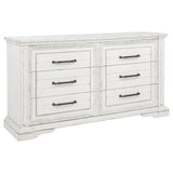 Tampa Furniture Outlet - Coaster - McKinney 6-drawer Bedroom Dresser Cabinet Vintage White - 215873