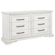 Tampa Furniture Outlet - Coaster - McKinney 6-drawer Bedroom Dresser Cabinet Vintage White - 215873