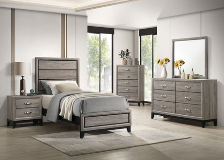 Tampa Furniture Outlet - Coaster - Valen Five-piece Twin Bedroom Set Light Taupe - 215911T-S5