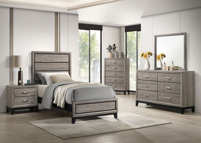 Tampa Furniture Outlet - Coaster - Valen Five-piece Twin Bedroom Set Light Taupe - 215911T-S5