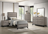 Valen Wood Twin Panel Bed Light Taupe