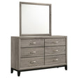 Tampa Furniture Outlet - Coaster - Valen 6-drawer Bedroom Dresser and Mirror Light Taupe - 215913M