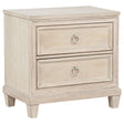 Tampa Furniture Outlet - Coaster - Pembroke 2-drawer Nightstand Bedside Table Washed Oak - 215922