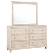 Tampa Furniture Outlet - Coaster - Pembroke 6-drawer Bedroom Dresser with Mirror Washed Oak - 215923M
