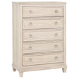 Tampa Furniture Outlet - Coaster - Pembroke 5-drawer Chest of Drawers Washed Oak - 215925