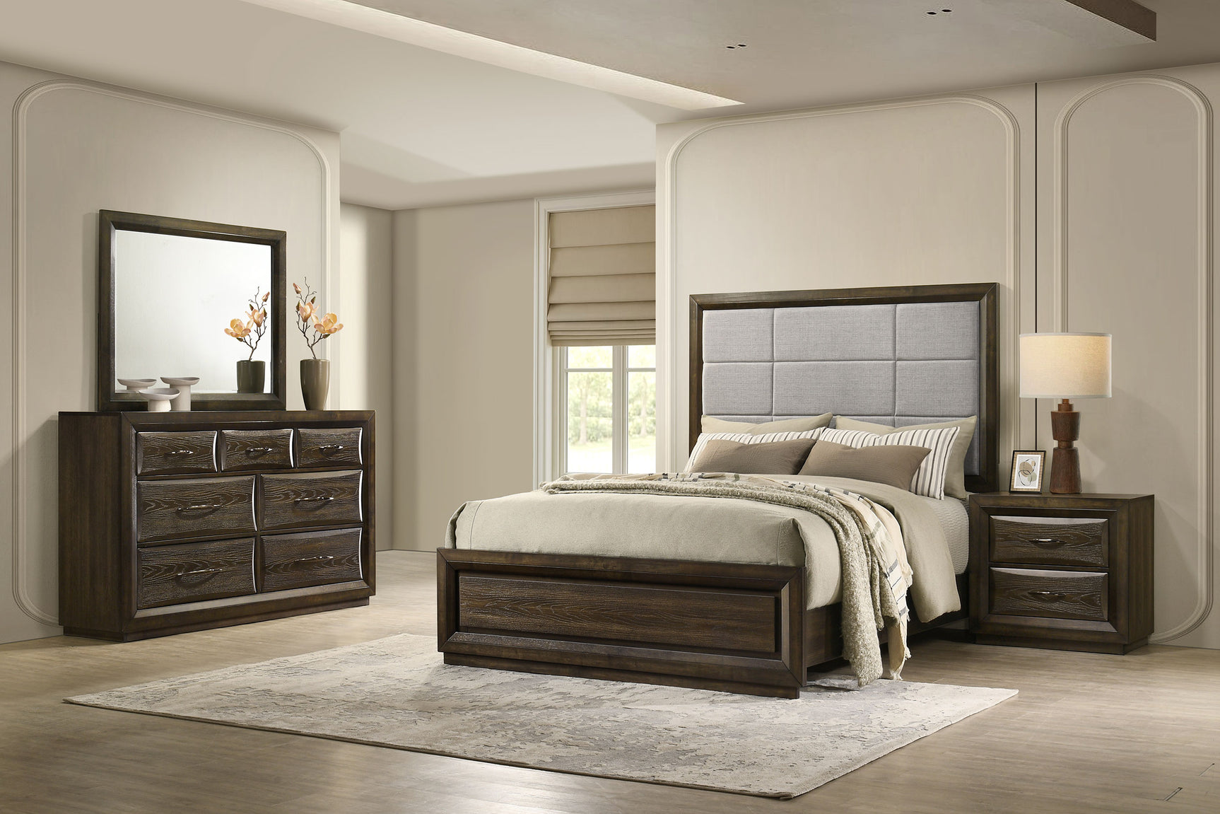 Tampa Furniture Outlet - Coaster - Atlas 4-piece California King Bedroom Set Dark Oak - 215971KW-S4
