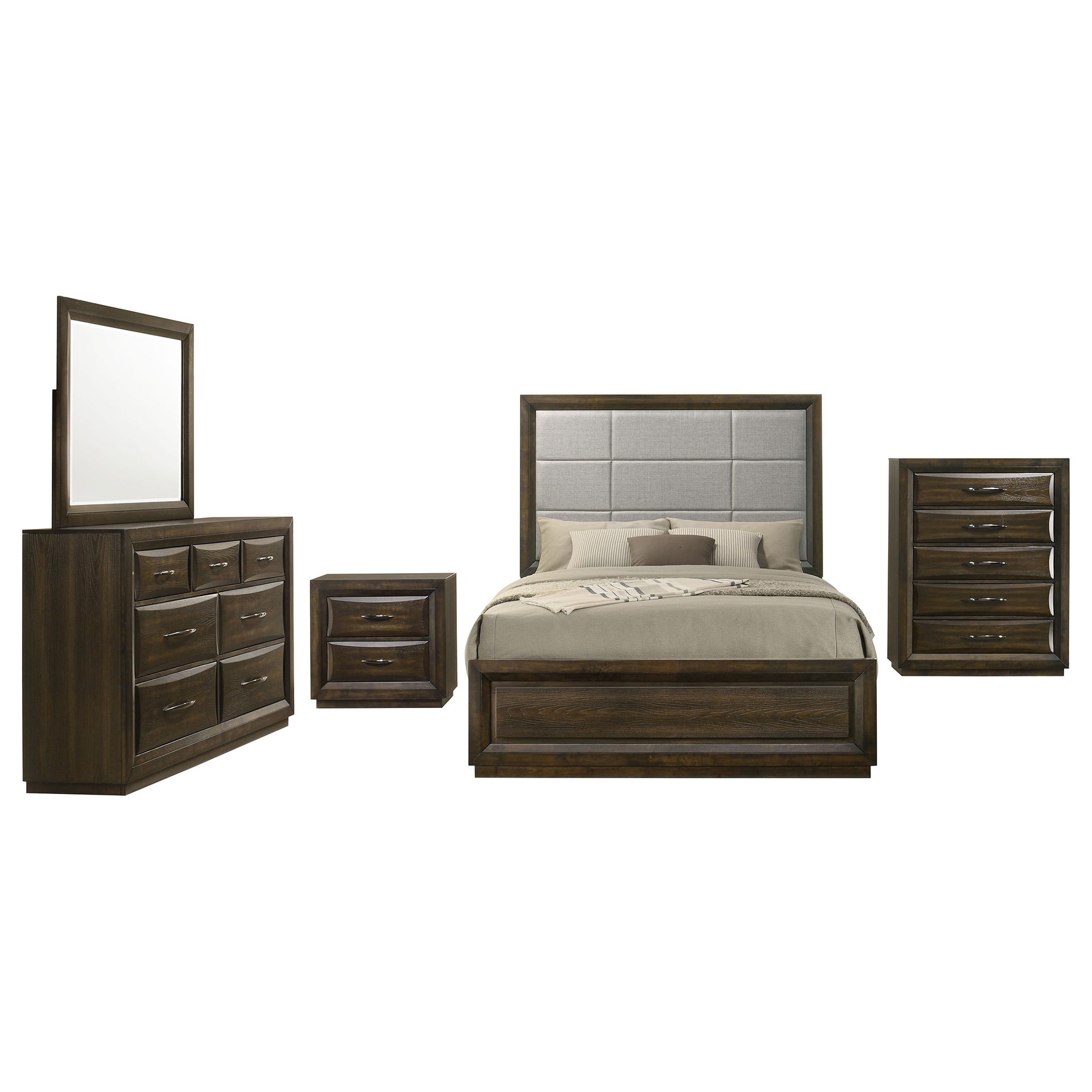 Atlas 5-piece California King Bedroom Set Dark Oak