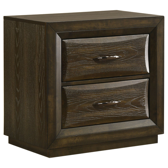 Tampa Furniture Outlet - Coaster - Atlas 2-drawer Bedroom Nightstand Bedside Table Dark Oak - 215972