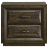 Atlas 2-drawer Bedroom Nightstand Bedside Table Dark Oak