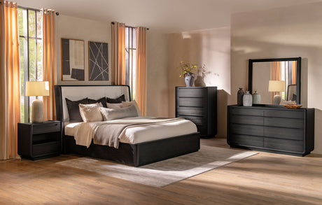 Tampa Furniture Outlet - Coaster - Leandro 5-piece Eastern King Bedroom Set Burnished Black - 222491KE-S5