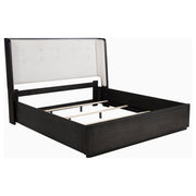 Tampa Furniture Outlet - Coaster - Leandro 55-inch Eastern King Wingback Bed Burnished Black - 222491KE
